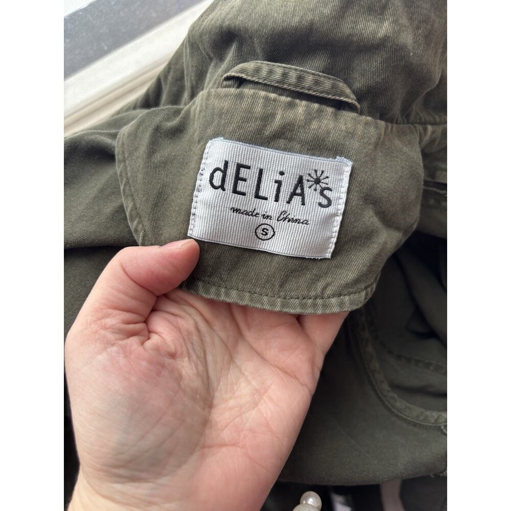 Y2K‎ VIntage Delia's Jacket Bomber Size Small Green Combat Coat - Picture 4 of 6